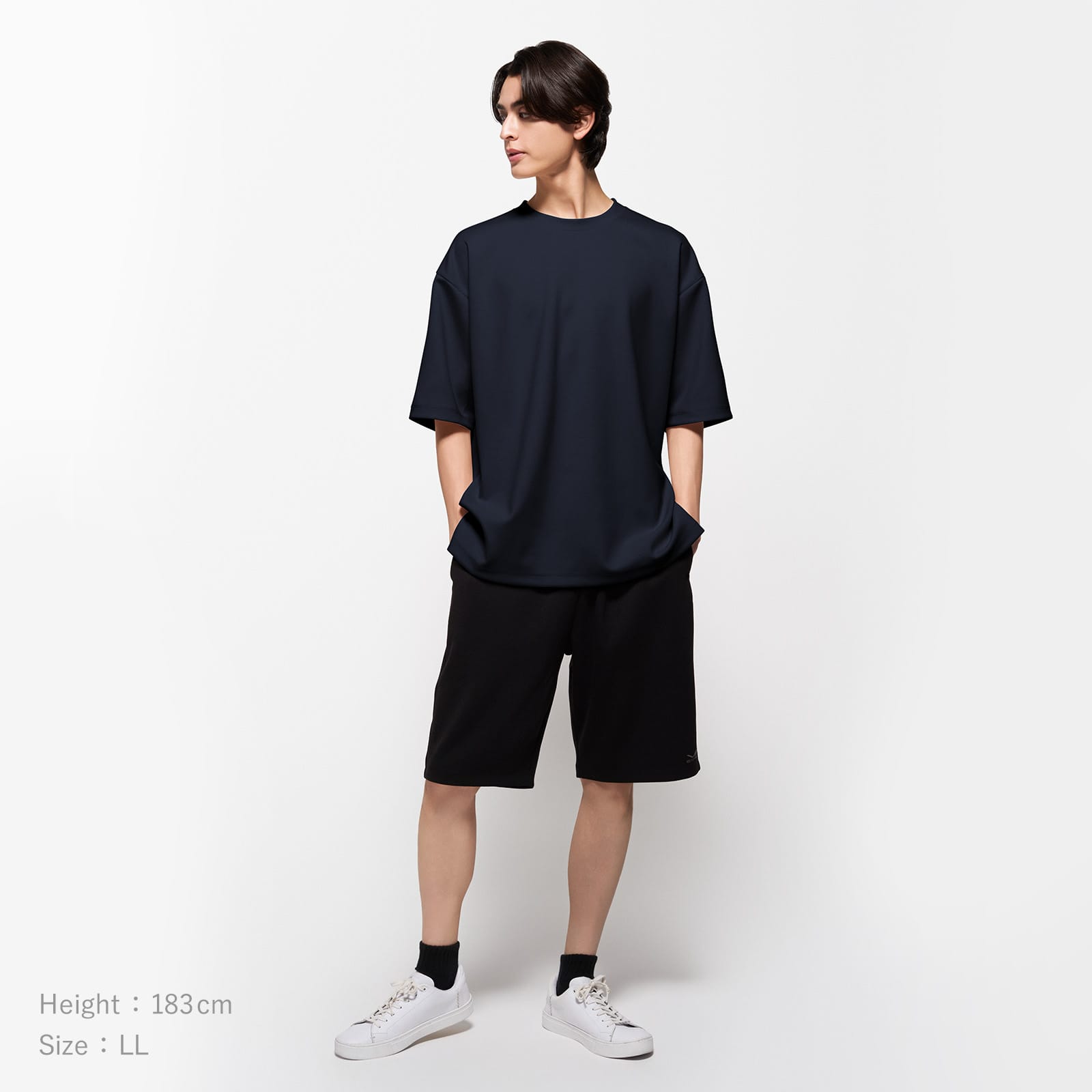 シックスパッド リカバリーウェア オーバーサイズTシャツ ネイビー S