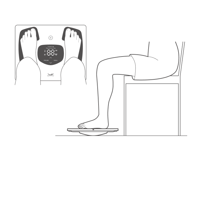 椅子に深く腰かけ、両足を乗せます。