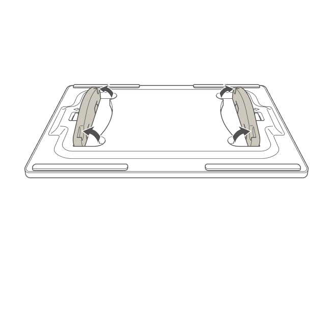 裏面のスタンドを起こします。