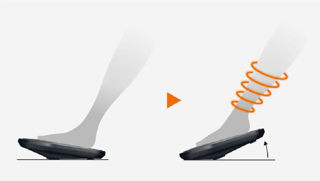 足の動きに追従するロッキング構造