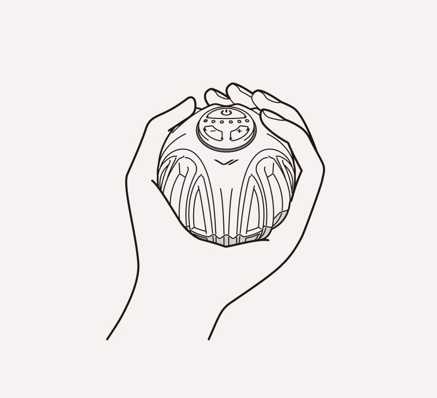 ハンドパルスSを握った手のイラスト