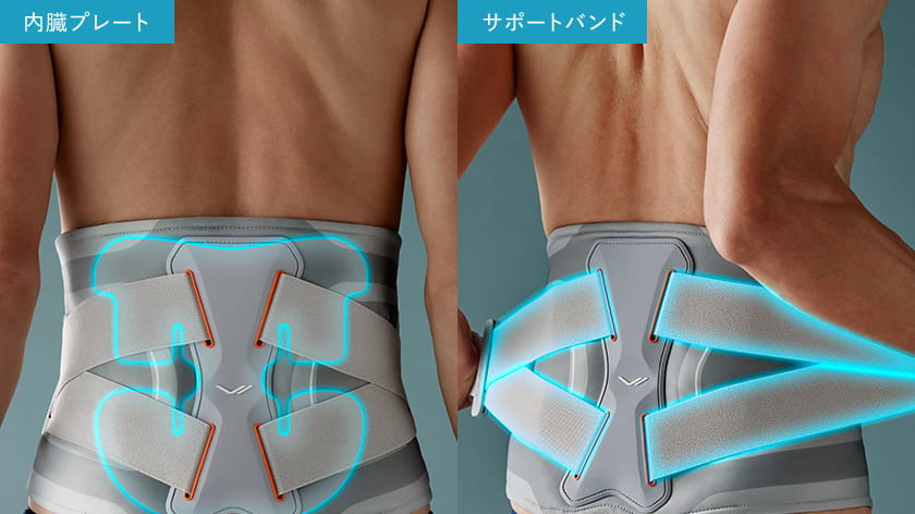 サポート機能で、トレーニング中の腰の負担を軽減。