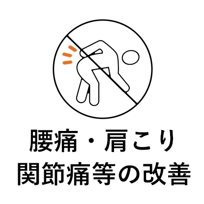 腰痛・肩こり・関節痛等の改善